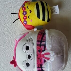 Squismallow two Gracelynn White Fox 4.5 Sunny McDonald bee with Tag